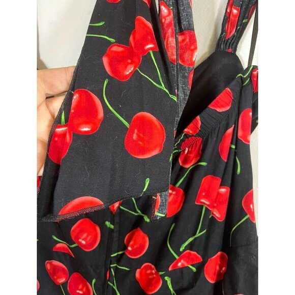 Torrid Dress 12 Black Skater Cherry Retro Pinup Fairy Goth Whimsical Punk - Picture 13 of 16